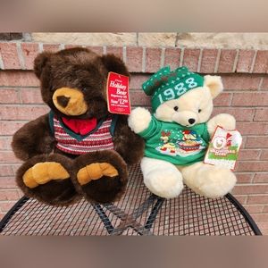 2- Christmas Bears 1993 JC Penny & 1988 K-Mart Original Tags